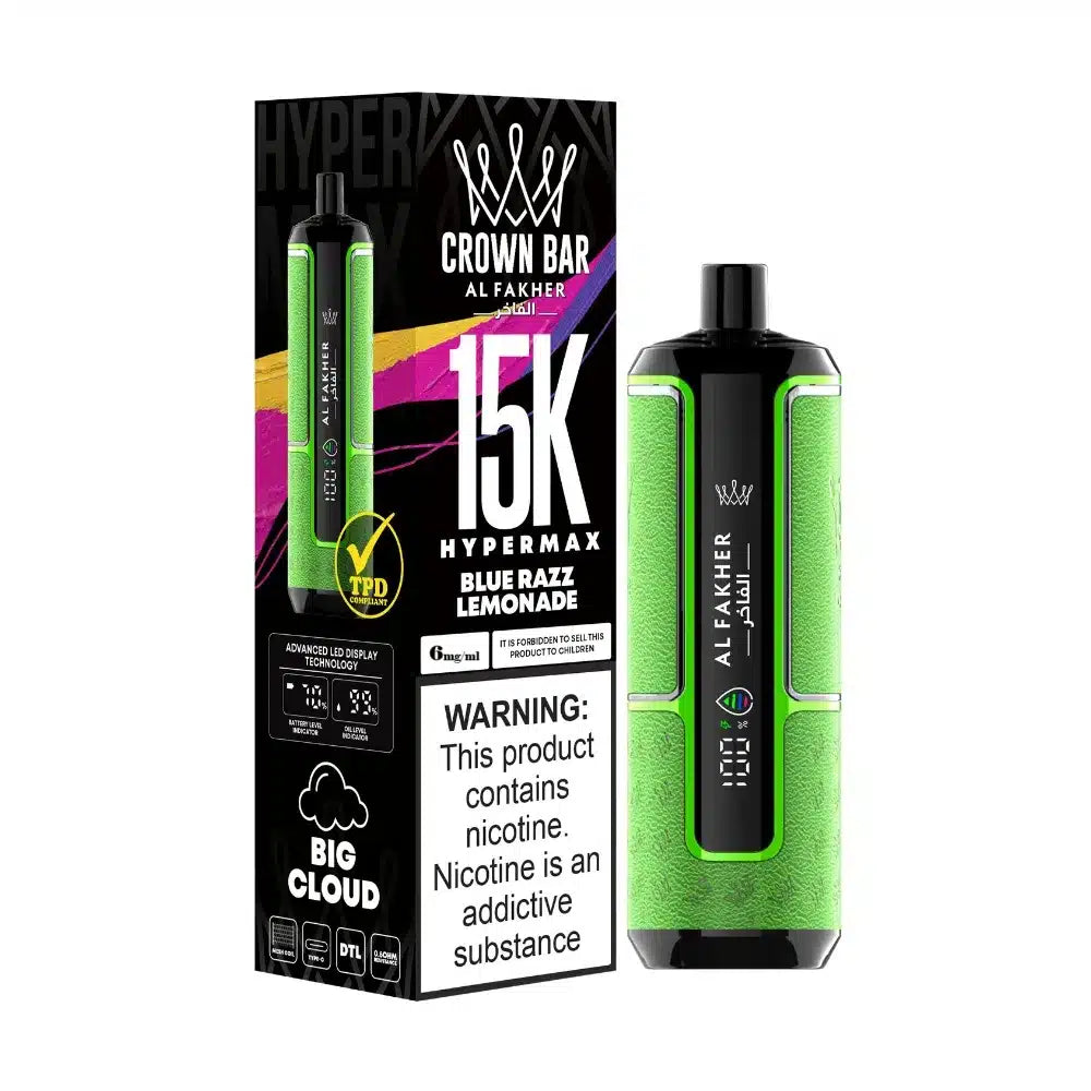 Al Fakher Crown Bar 15000 Puffs Hypermax Disposable